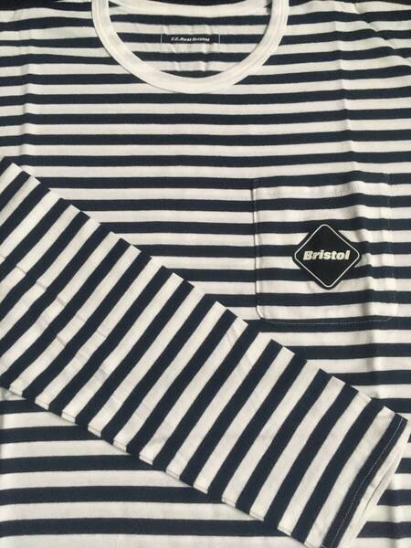 送料無料☆美品☆FCRB☆bristol☆ブリストル☆l/s emblem border pocket tee☆team☆training☆practice☆pdk☆authentic☆polartec☆nike
