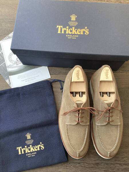 新品同様 Tricker's トリッカーズ ハンドソーンダービー 7 KILSBY REPELLO SUEDE 25.5 26.0 レペロスエード Charles.F.Sted イギリス製