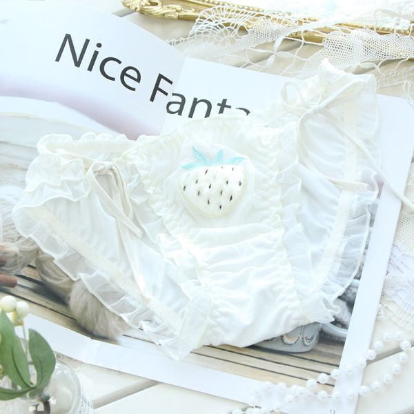 新品!送料無料★匿名発送★ レースアップひもショーツ ヒモショーツ 綿系パンティ 婦人肌着女性下着 セクシー LLサイズ ホワイト(a300)