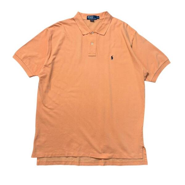 2XL ビッグサイズ 古着 Polo by Ralph Lauren ラルフローレン 半袖 ポロシャツ 鹿の子 鹿子 ワンポイント オレンジ サーモン