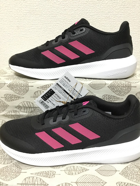 ◎新品 送料込 24.5 アディダス adidas スニーカー 黒桃 06 0418