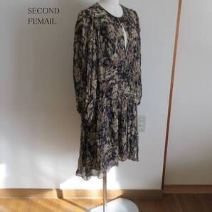 second femal セカンドフィーメイル フラワープリント ミディ ワンピース
