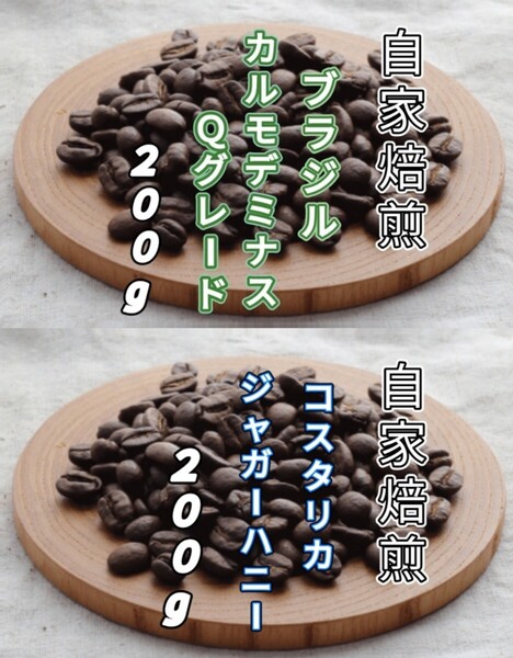 【ブラジル】No.2カルモデミナス 【コスタリカ】ジャガーハニー 自家焙煎豆 各200g(自家焙煎 コーヒー豆 コーヒー )