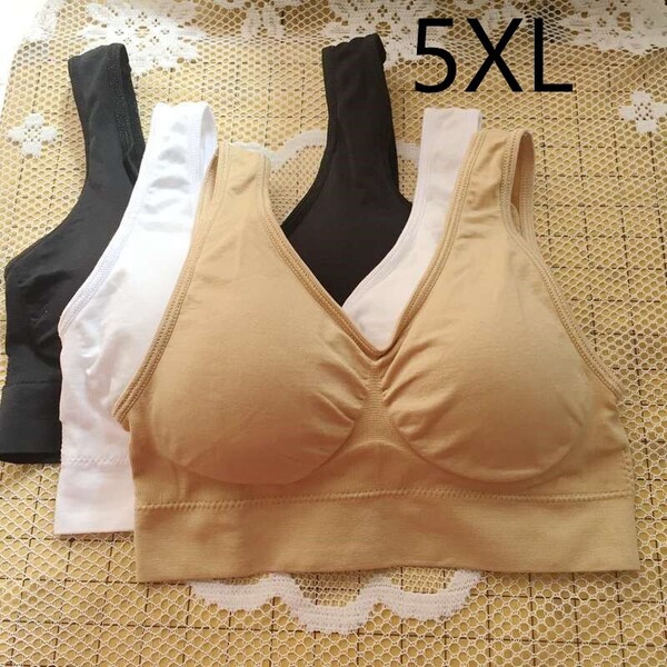 ジニエブラ ベーシックカラー 5XL サイズ 3枚セット ノンワイヤー スポブラ スポーツブラ ナイトブラ マタニティー ジニエ genie bra ブラ