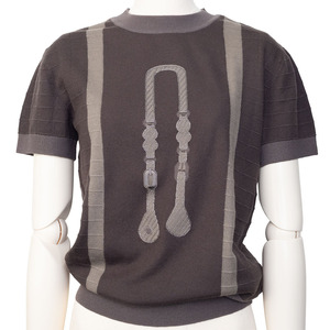 エルメス ショートスリーブニット コーチングリミックス H5E2653DE ウール100% マロンフュザン レディース HERMES 未使用 中古