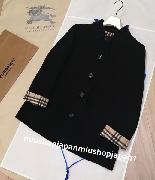 本物上質●ウールジャケット コート 黒 アウター ジャケット BURBERRY LONDON バーバリー ロンドン 44サイズ
