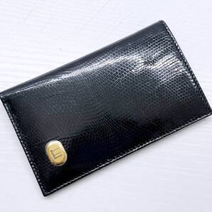 美品 Dunhill ダンヒル オックスフォード ロゴ カードケース 型押し エナメル