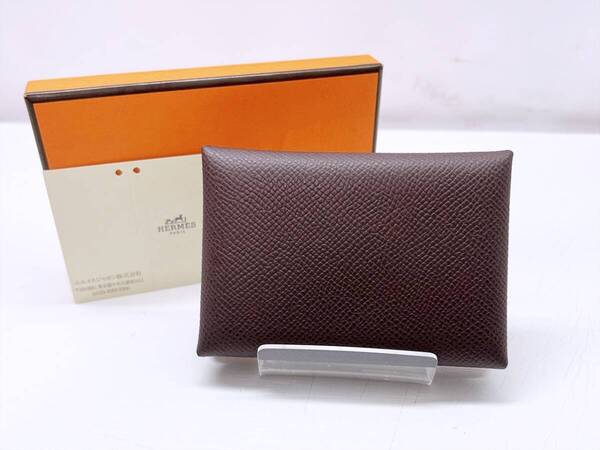 美品 HERMES カルヴィデュオ コインケース カードケース ミニ財布 ルージュ セリエ B 083035CK