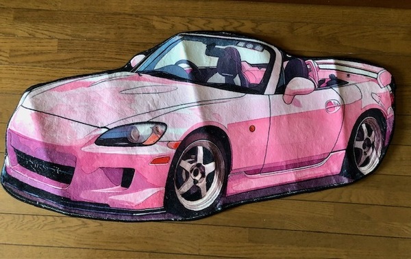 誰も持ってない?かわいいピンク色!ホンダ S2000風ロゴ 大盤、部屋マット・ソファー前・玄関マット送料サービス ワイスピ スポコン