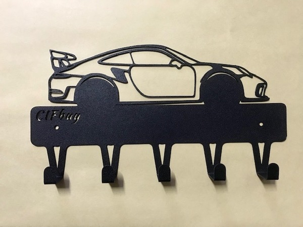 送料無料!お部屋に・玄関に!ポルシェ GT3シルエット 壁掛け装飾フック 911 997 992 GT2-RS