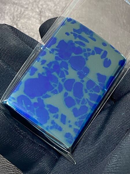 zippo ブルー 特殊加工 希少モデル 2005年製 シルバーインナー 2005年製