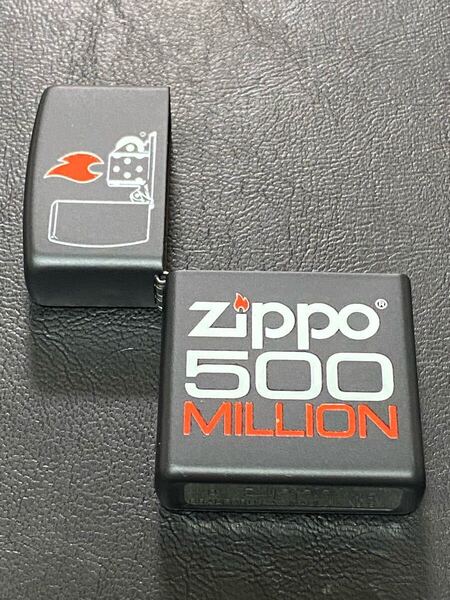 zippo 500 MILLION 前面加工 外側ケース アウター ブラック 希少モデル 2015年製