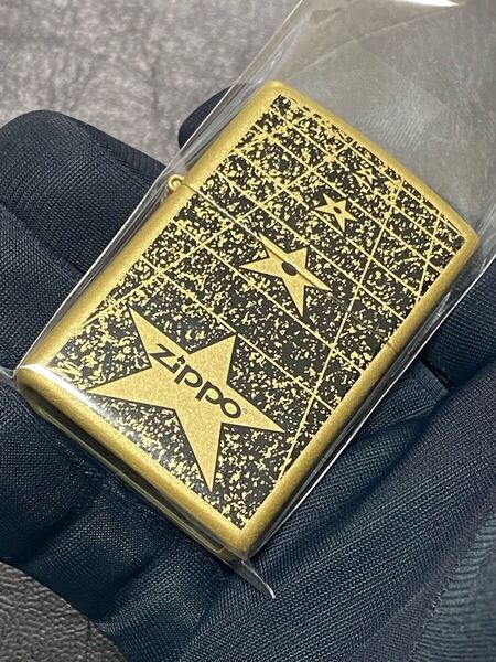 zippo ゴールド スター 前面加工 希少モデル 2016年製 シルバーインナー 2016年製