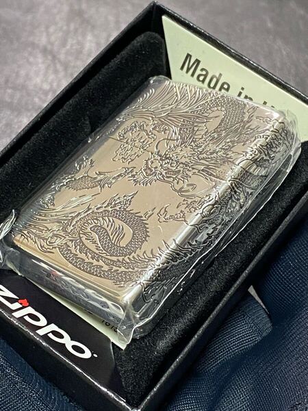 zippo 龍 3連続加工 特殊加工 希少モデル 2024年製 ケース 保証書付き