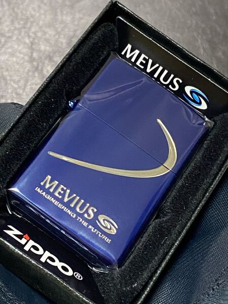 zippo メビウス 限定品 ブルー 希少モデル 2015年製 MEVIUS シルバーインナー 2015年製 ケース 保証書付き