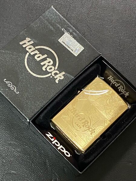 zippo Hard Rock CAFE LISBON ゴールド 希少モデル 2018年製 ハードロックカフェ ゴールド 専用ケース 保証書付き
