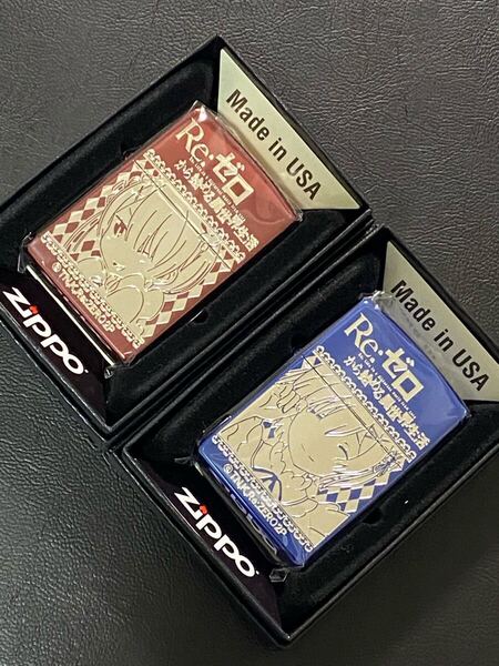 zippo Re:ゼロから始める異世界生活 レム ラム 2点 2面刻印 リゼロ 希少モデル 2024年製 ケース 保証書付き