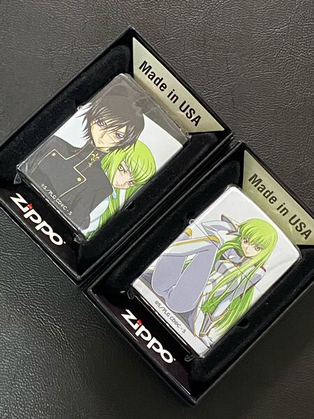 zippo コードギアス C.C. ルルーシュ 2点 5面デザイン アニメ フルカラー 希少モデル 2022年製 CODE GEASS 反逆のルルーシュ ケース 保証書