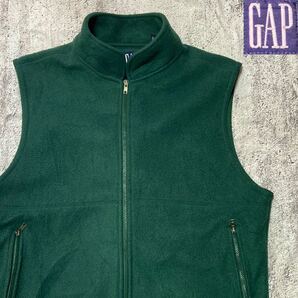 ★ 90s OLD GAP ジップアップ ベスト サイズL グリーン★アメカジ ストリート patagonia stussy supreme polo ラルフローレン ll bean 古着