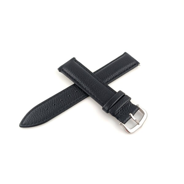 19mm 腕時計 レザー 革ベルト ブラック 黒 クイックリリースバネ棒 シボ 尾錠タイプ 【対応】 カルティエ タンク 等 Cartier