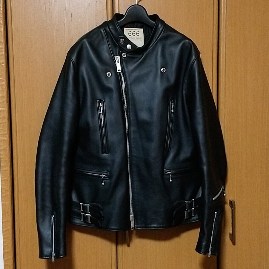 Yahoo!オークション -「666ライダースレザージャケット」(M Yahoo!オークション -「666ライダースレザージャケット」(M
