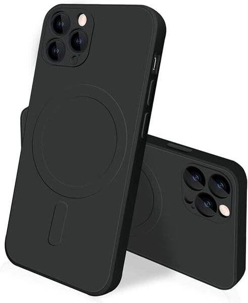 iPhone 12 Pro ケース MagSafe対応ケース シリコン 耐衝撃 薄型 スマホケース tpu ストラップホール付き (ブラック)