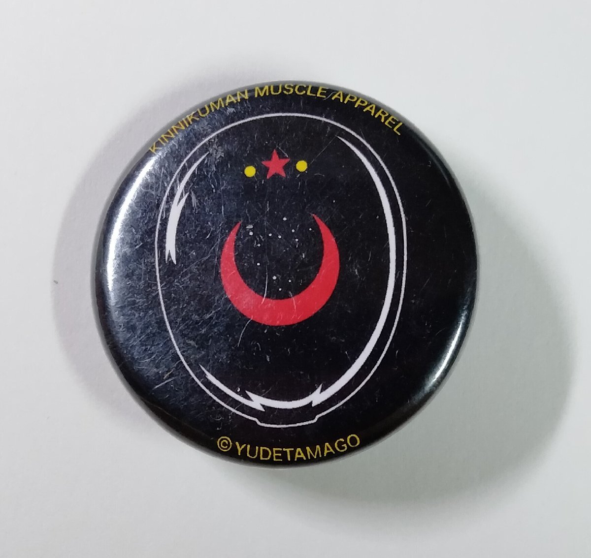 激レア　キン肉マン　ウォーズマン　熊爪出没注意　缶バッジ　レトロ　当時物 激レア キン肉マン ウォーズマン 熊爪出没注意 缶バッジ レトロ