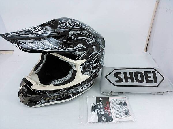 【送料無料】程度上 SHOEI VFX-W SCIMITAR シミタール Lサイズ センターパッド交換歴あり オフロードヘルメット