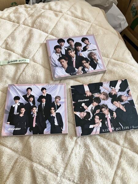 SnowMan KISSIN' MY LIPS キッシンマイリップス 3形態 @ 初回盤A 初回盤B CD+DVD 通常盤 初回スリーブ使用 フォトブック26P付き(CD )