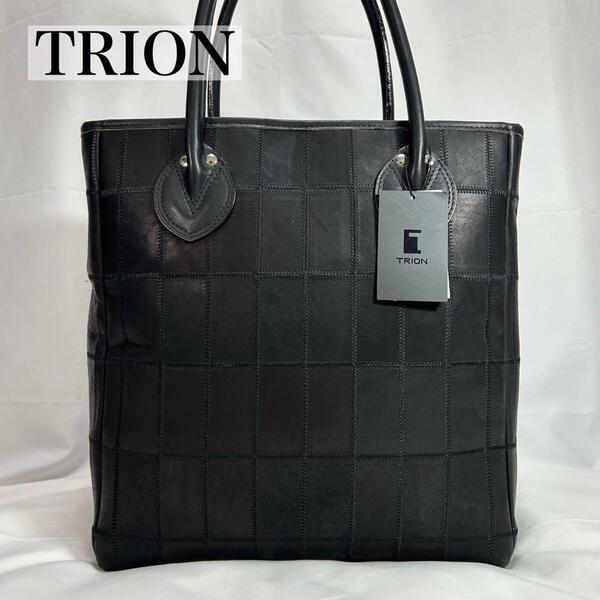 【新品タグ付き】TRUON トライオン パネルレザー トートバッグ ビジネスバッグ パッチワーク 手提げ ブラック 黒 A4可 メンズ レディース