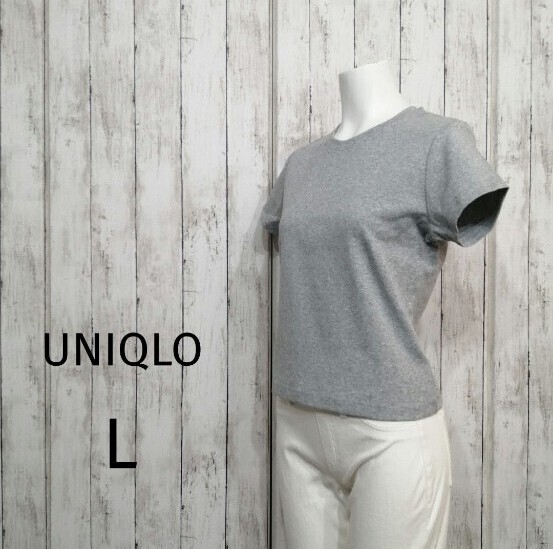 UNIQLO ユニクロ レディース クルーネック ミニTシャツ 半袖 L 16