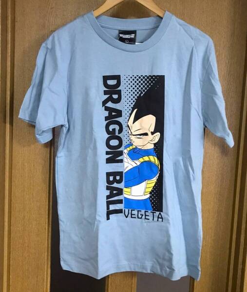 新品 タグ付き ドラゴンボール ベジータ Tシャツ 半袖 メンズLサイズ 綿100% 薄い水色