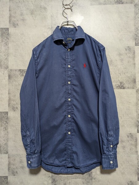 POLO RALPH LAUREN ポロ ラルフローレン 160/4 長袖シャツ ネイビー フェード ネイビー OSAGARI