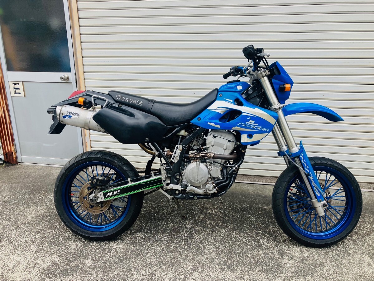 未使用 Dトラッカー KLX250 シュラウド デカール typeEVL 白青