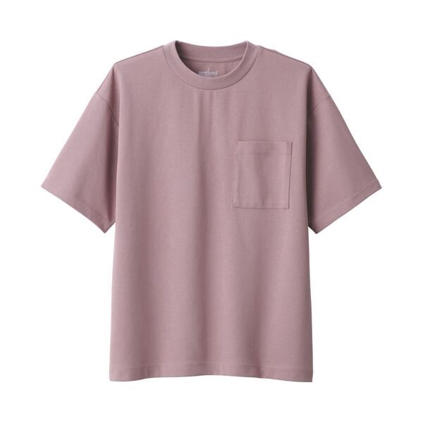 無印良品 紳士 涼感UVカットワイド半袖Tシャツ紳士XL ライトピンク