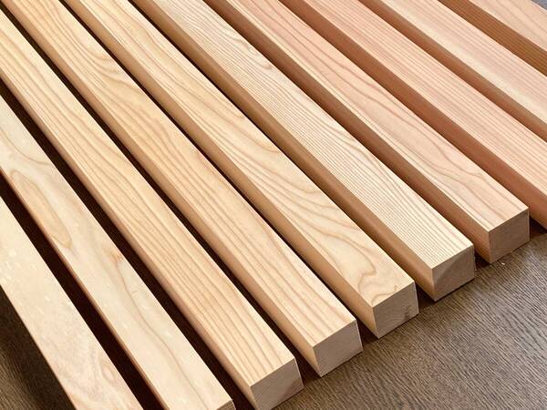 杉 角材 910×45×45㎜ 10本入 上小節 プレーナー 無垢 国産 天然乾燥材 木材 杉材 DIY 工作