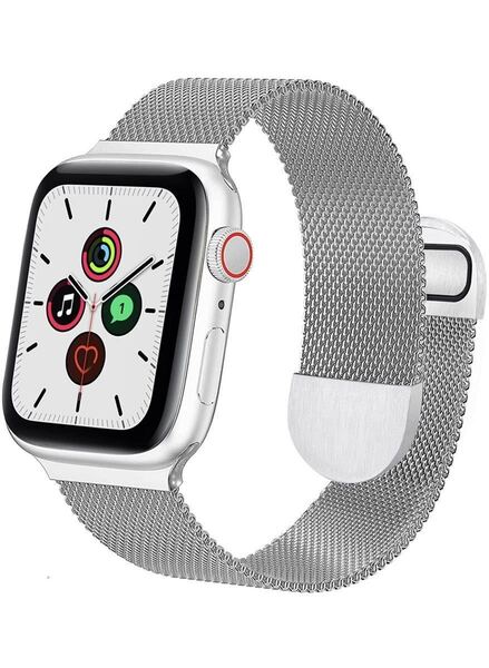 Apple Watchアップルウォッチ バンド42/44/45/49mm 交換ベルト 金属ステンレス 磁石留め シリーズ2345678SE対応 工具不要 シルバー
