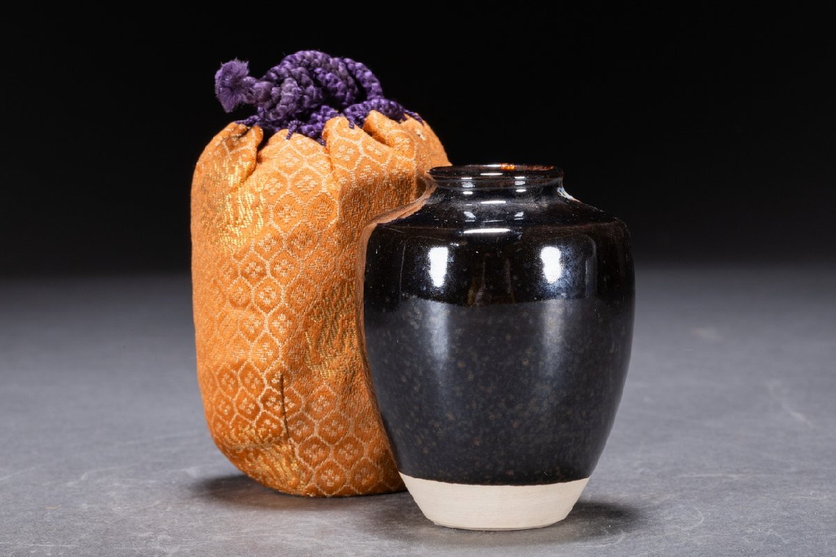 茶道具 桃山窯作 登龍門 干支香合 弥七田織部写 共布共箱 V