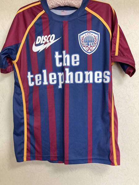 古着 the telephones Tシャツ M 半袖 バンT ライブ 電話ズ テレフォンズ サッカーシャツ サッカー Tシャツ Last Party