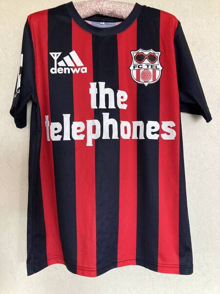 古着 the telephones Tシャツ M 半袖 バンT ライブ 電話ズ テレフォンズ サッカーシャツ サッカー Tシャツ 2014 フェス