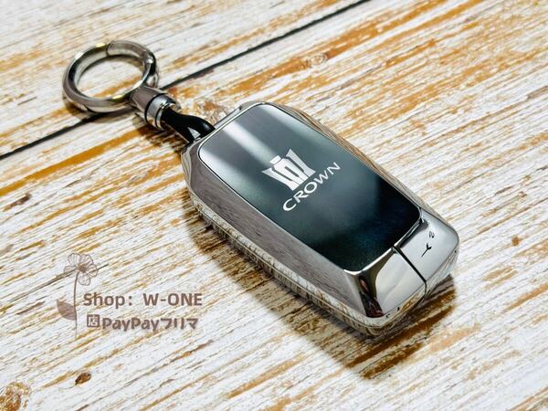 金属感キーケース 新型クラウン クロスオーバー 35系 取付簡単 高級感UP グレー&ブラック