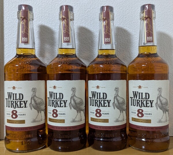4本セット ワイルドターキー8年 旧ラベル バーボン ウイスキー