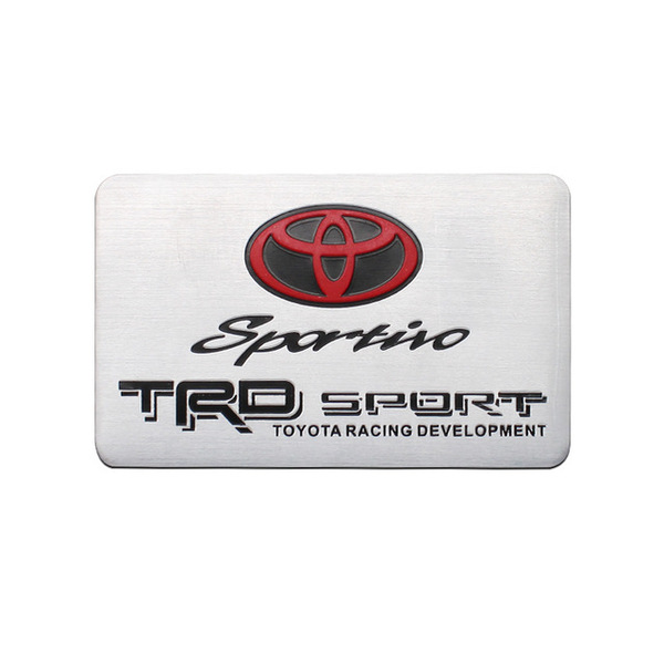 【ゆうパケット送料込】TRD SPORT エンブレムプレート 縦5cm×横8cm アルミ製 TOYOTA トヨタ 2