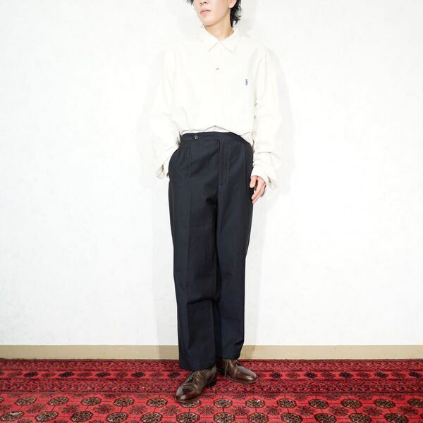 EU VINTAGE KLEIDERHAHN TUCK DESIGN WOOL SLACKS PANTS/ヨーロッパ古着タックデザインウールスラックスパンツ