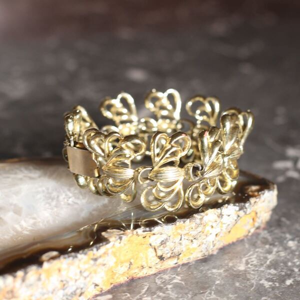 USA VINTAGE BUTTERFLY DESIGN CHAIN BRACELET/アメリカ古着蝶々デザインチェーンブレスレット