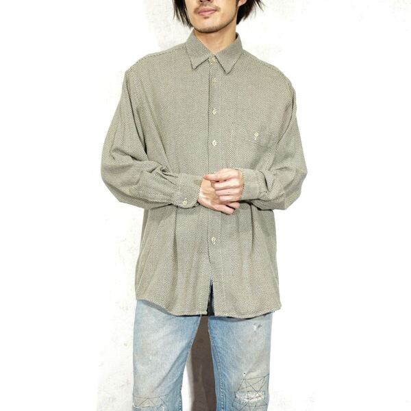 USA VINTAGE CENTERLINE SHIRTS SPORTIVE MESH EMBROIDERY DESIGN SHIRT/アメリカ古着メッシュ刺繍デザインシャツ