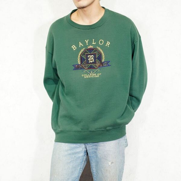 USA VINTAGE JANSPORT BAYLOR COLLEGE OF ME COLLEGE LOGO EMBROIDERY /アメリカ古着ジャンスポーツカレッジロゴ刺繍デザインスウェット