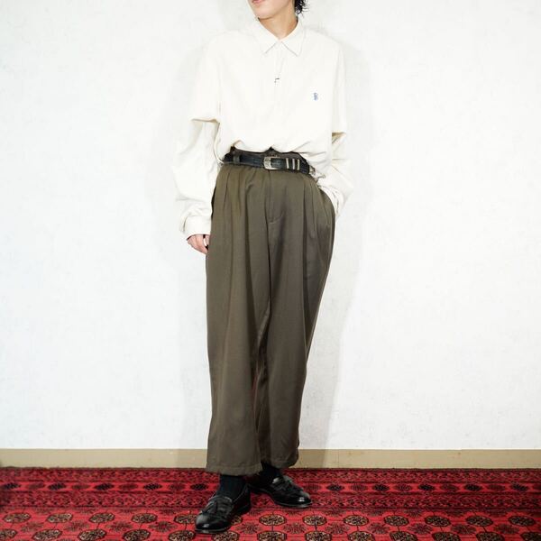 EU VINTAGE Ceo&Co. ITALY TUCK DESIGN TOROMI SLACKS PANTS made in ITALY/ヨーロッパ古着タックデザインとろみスラックスパンツ