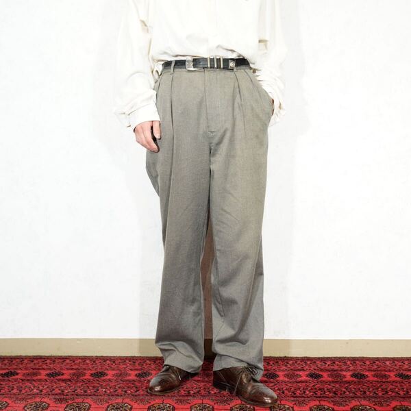USA VINTAGE TOMMY HILFIGER TUCK DESIGN SLACKS PANTS/アメリカ古着トミーヒルフィガータックデザインスラックスパンツ