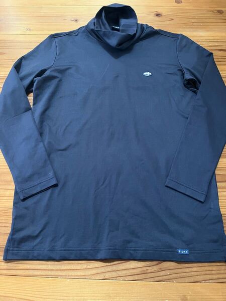 送料込み!FIDRA ハイネック 長袖Tシャツ 紺色 Mサイズ フィドラ ロンT GOLF ゴルフウェア ワンポイント タートルネック